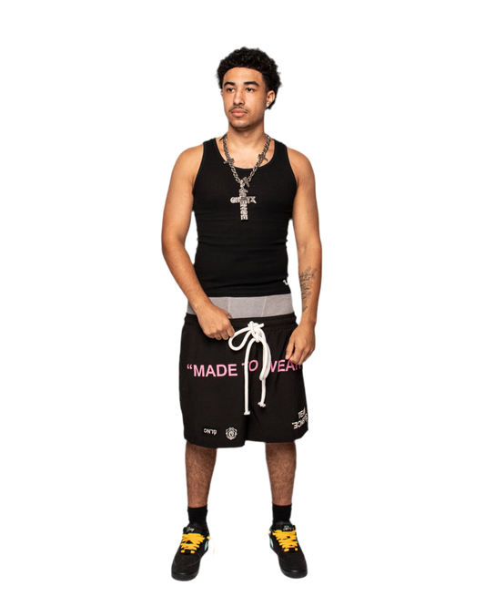 “MADE TO WEAR” Onyx shorts