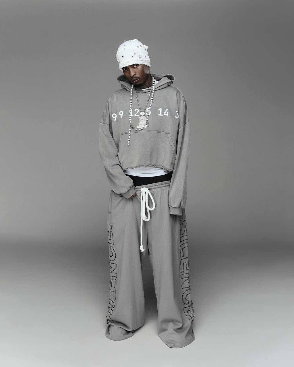 SLNC GREY RHINESTONE BOTTOMS