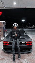 ONYX VVS RHINESTONE HOODIE IN BLACK