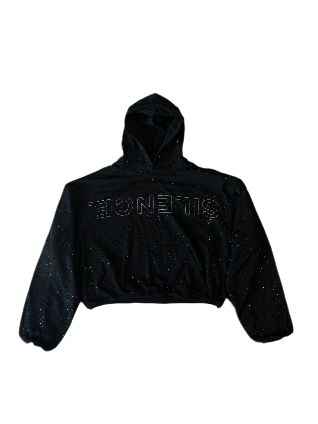 ONYX VVS RHINESTONE HOODIE IN BLACK