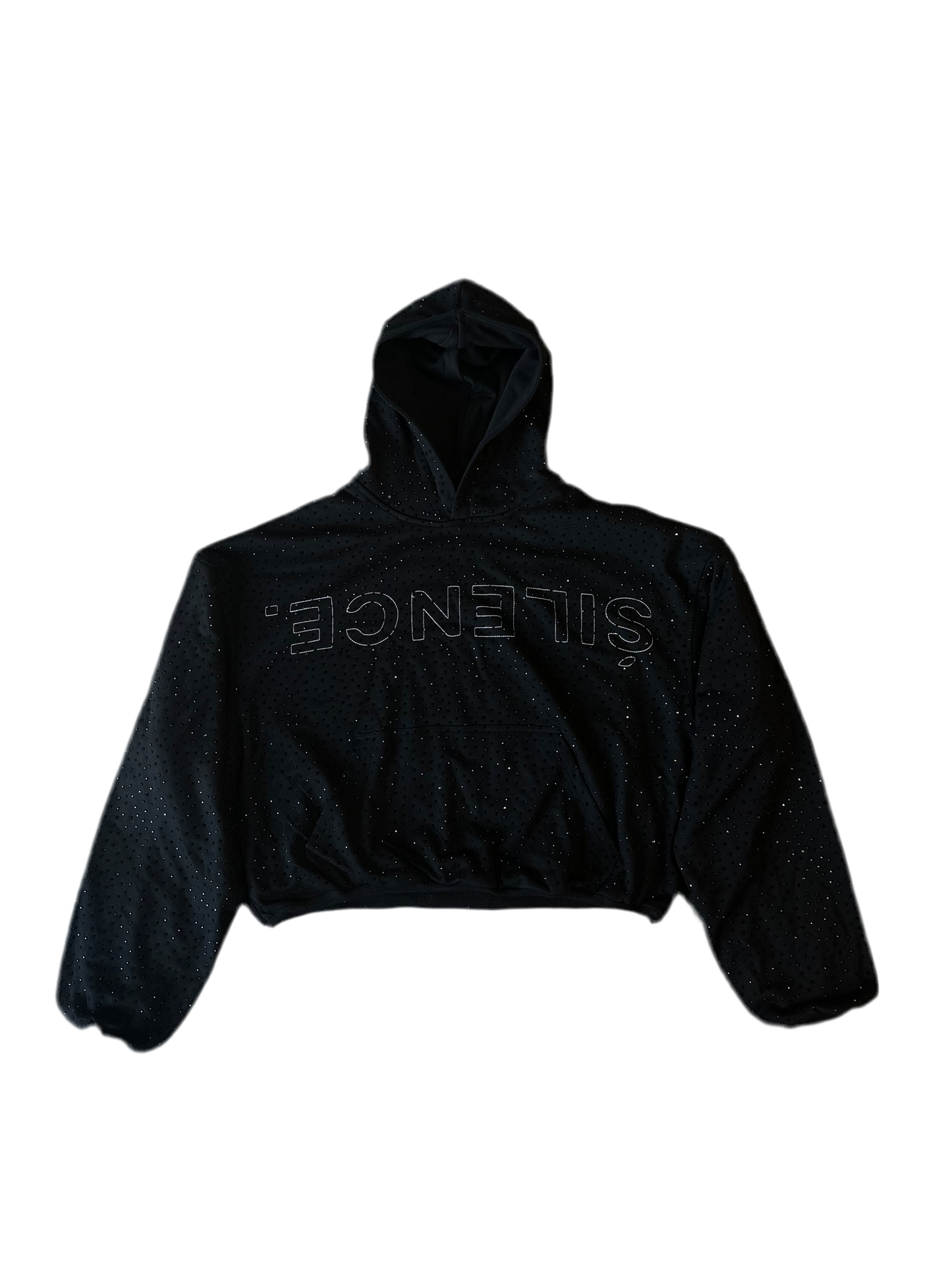 ONYX VVS RHINESTONE HOODIE IN BLACK