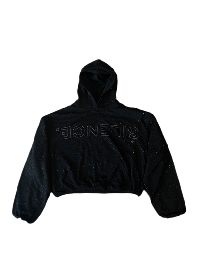 ONYX VVS RHINESTONE HOODIE IN BLACK