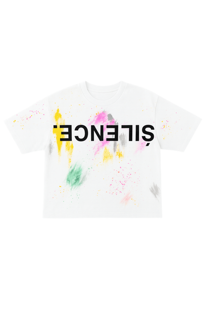 SILENCE By Onyx paint splatter