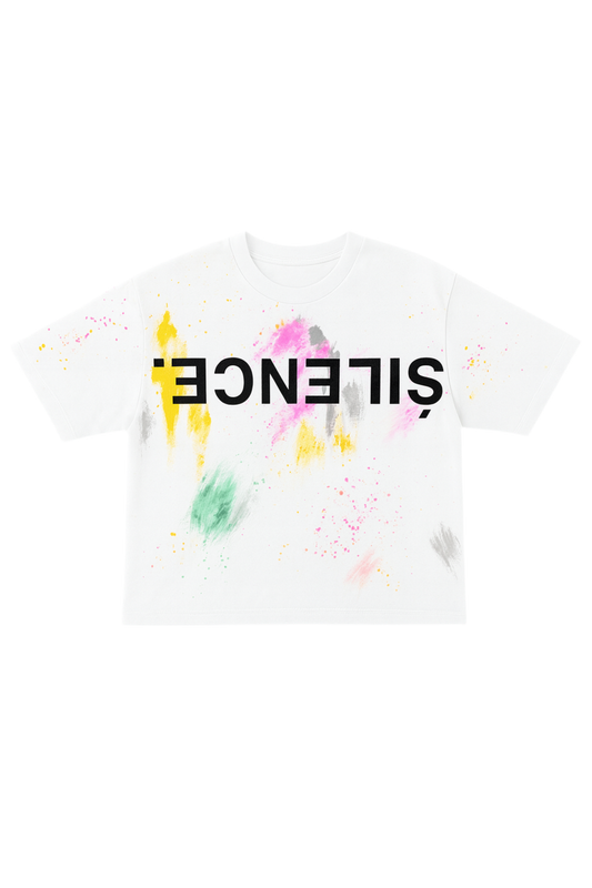 SILENCE By Onyx paint splatter